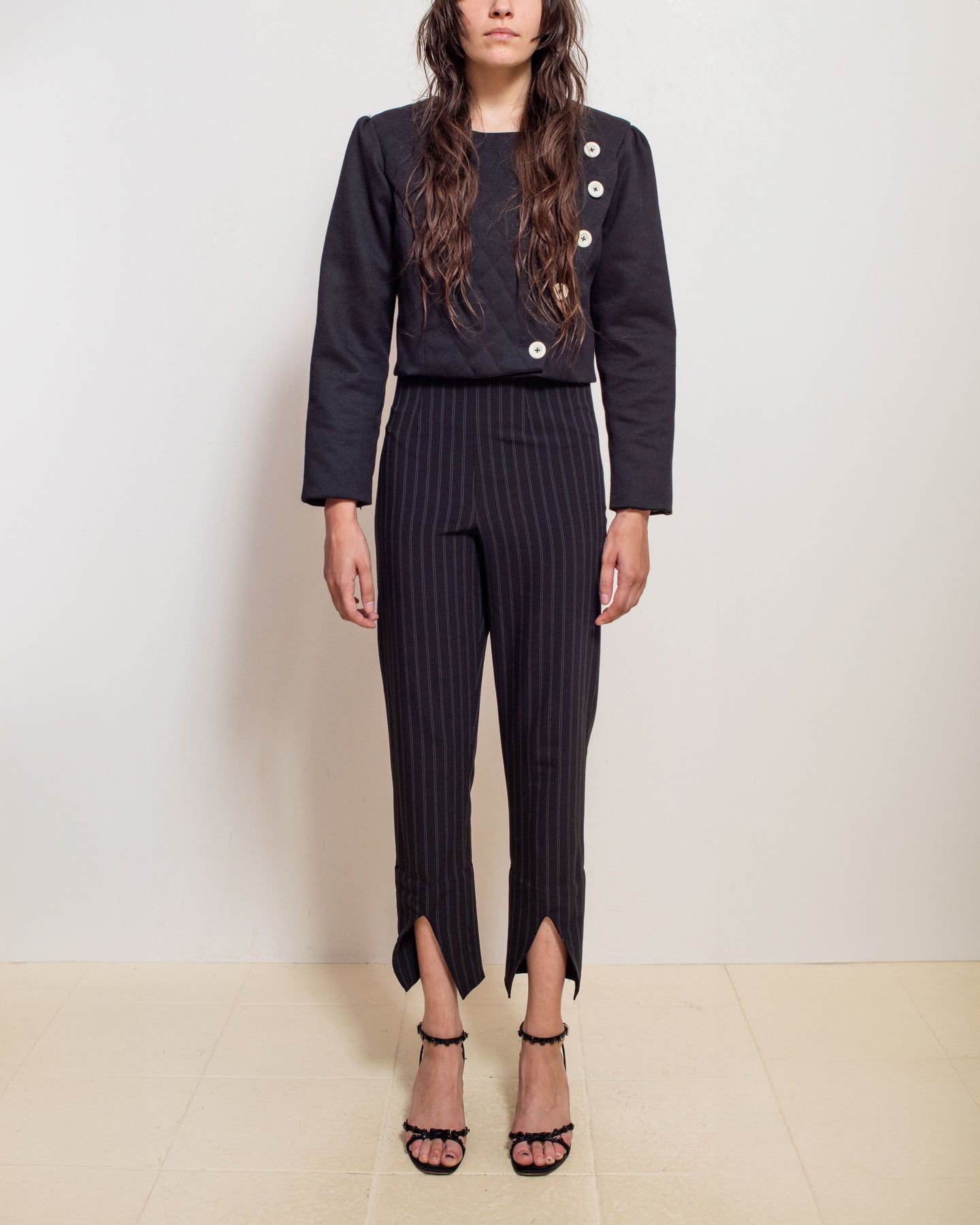Black Asymmetrical Quilted Jacket